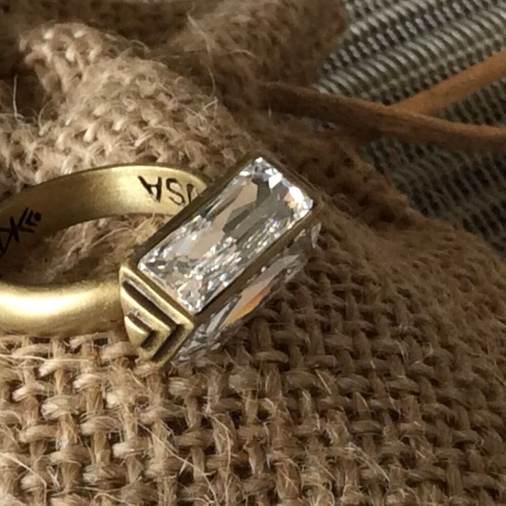 Silpada Brass Ring with Clear Swarovski crystal
